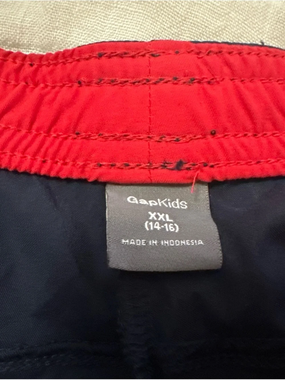 GAP NWT XXL Navy red Kids Shorts Reflective Racing Stripes lightweight fast dry